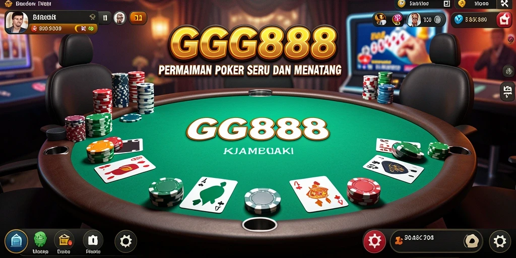 Screenshot utama GGG888 menampilkan aksi seru permainan Poker.