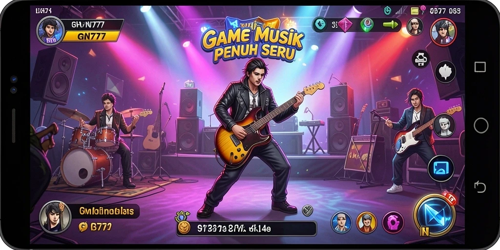 Screenshot gameplay GN777 yang menunjukkan interaksi pemain dengan musik.