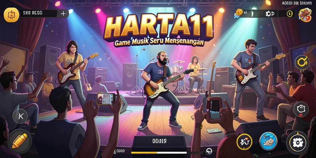 Tangkapan layar gameplay HARTA11 dengan berbagai pilihan lagu.
