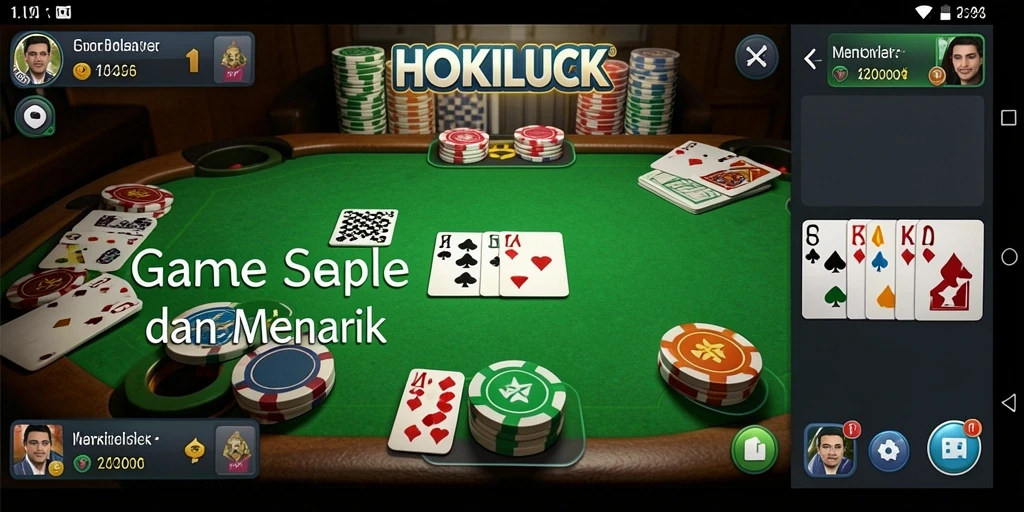 Tampilan menarik gameplay Gaple HOKILUCK yang seru.