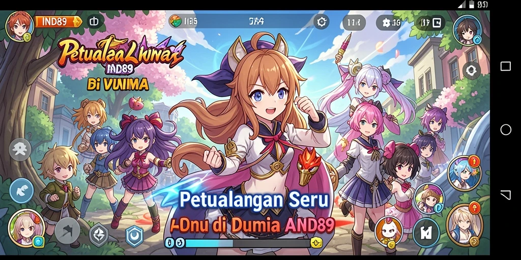 Tampilan gameplay seru dan karakter anime favorit.