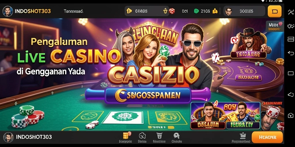 Tangkapan layar utama INDOSLOT303 yang menunjukkan suasana Live Casino yang mendebarkan.