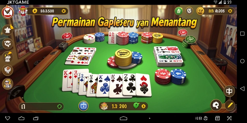 Screenshot utama JKTGAME menampilkan gameplay Gaple yang seru.