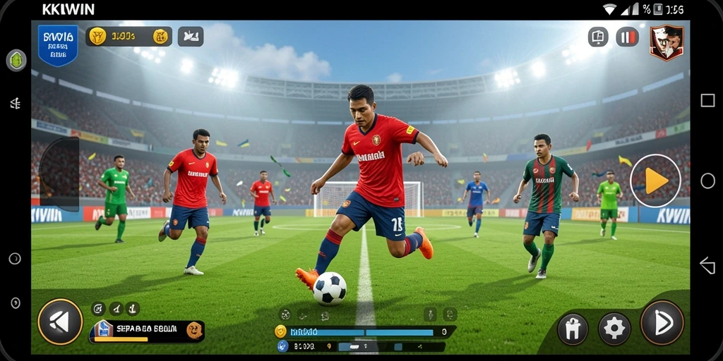 Tampilan gameplay sepak bola yang menarik dan interaktif di KKWIN.
