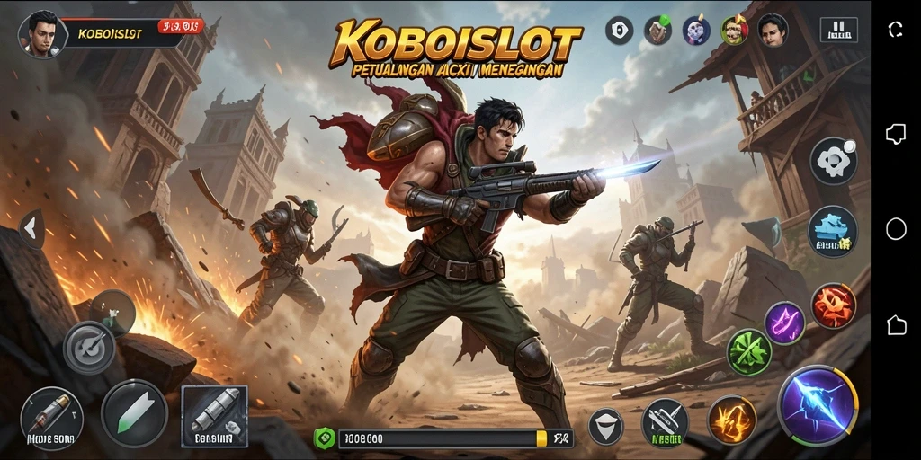 Tangkapan layar aksi seru dalam gameplay KOBOISLOT.