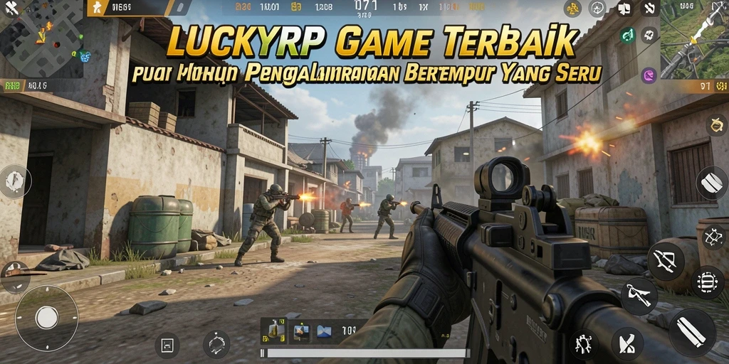 Gameplay LUCKYRP yang intens dan seru di medan perang.