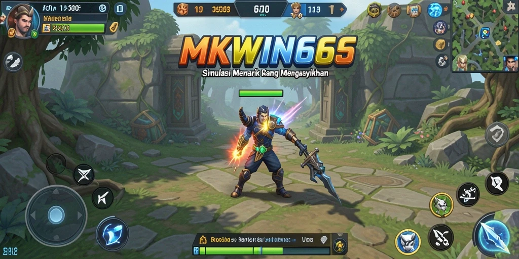 Tangkapan layar gameplay <strong>MKWIN666</strong> yang menunjukkan interaksi karakter dan lingkungan.