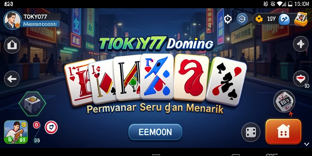 Tampilan gameplay yang menarik dalam permainan Domino TOKYO77.