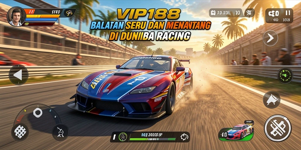 Gameplay menarik dari VIP188 menunjukkan aksi balapan yang mendebarkan.