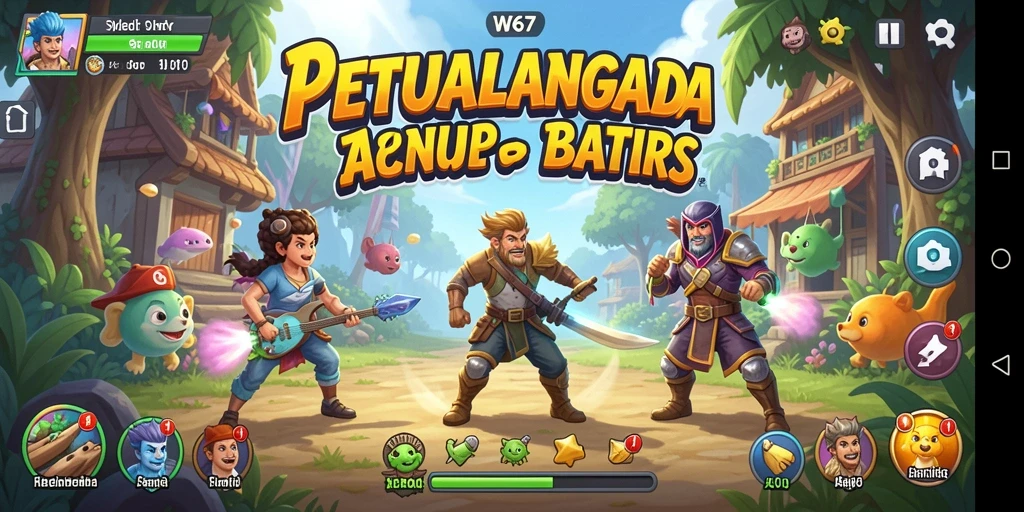 Tampilan seru gameplay W67 dalam aksi Arcade yang mendebarkan.